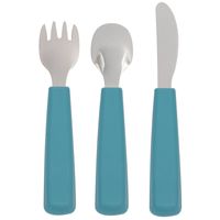 We Might Be Tiny Stainless Steel Toddler Cutlery Set - Blue Dusk
